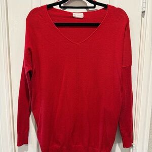 Dreamers V-Neck Red Women's Sweater